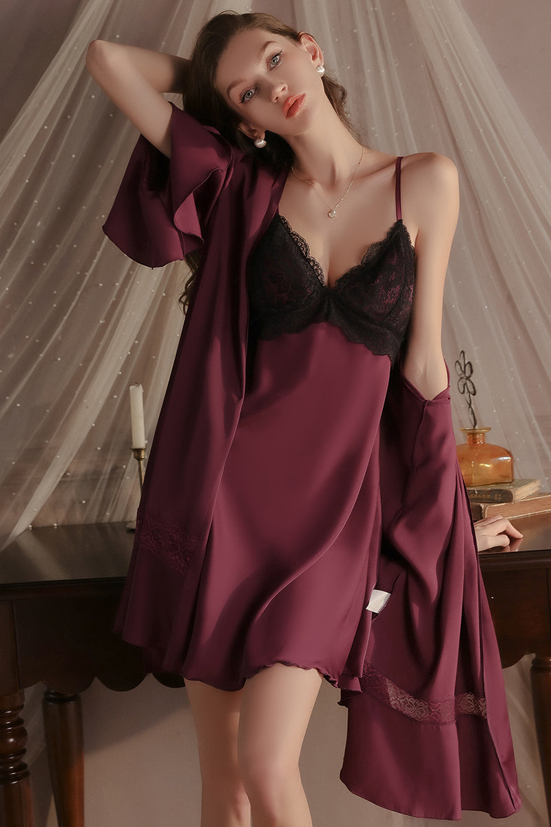 INJOY Lingerie – Lace Chemise with Built-in Padded Cups