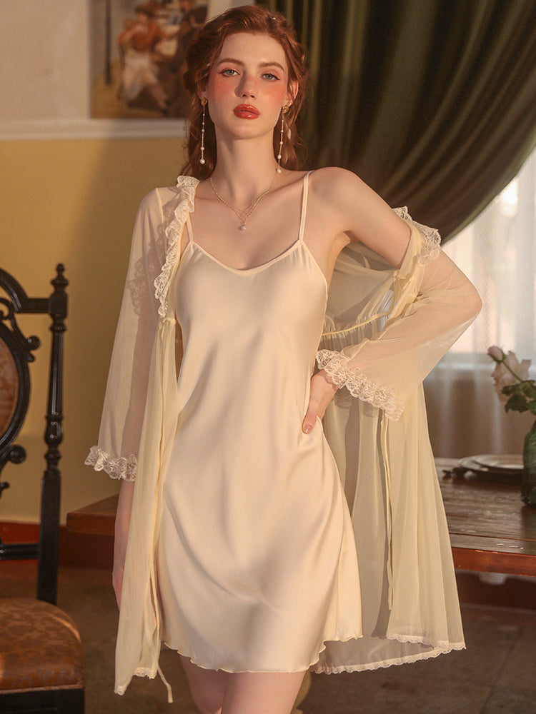 INJOY Lingerie – Sheer Champagne Robe