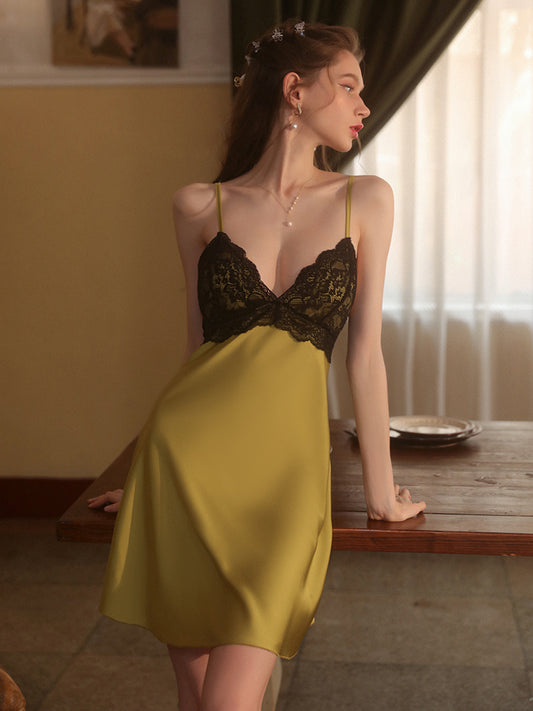 INJOY Lingerie – Lace Chemise with Built-in Padded Cups