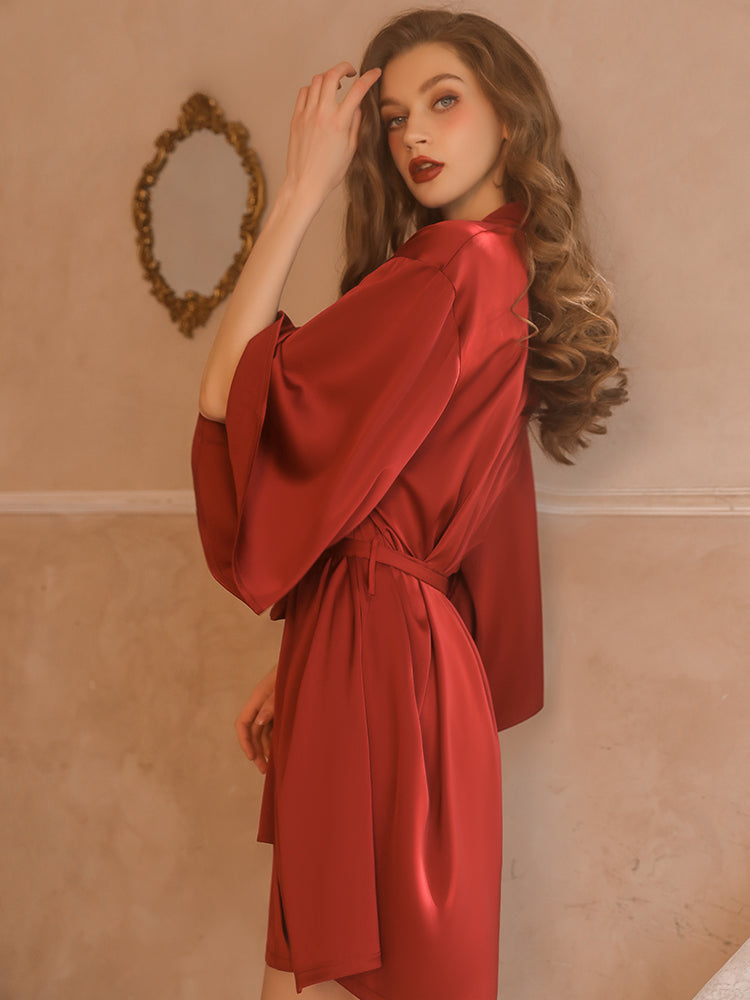 INJOY Lingerie – Versatile Satin Wrap Robe