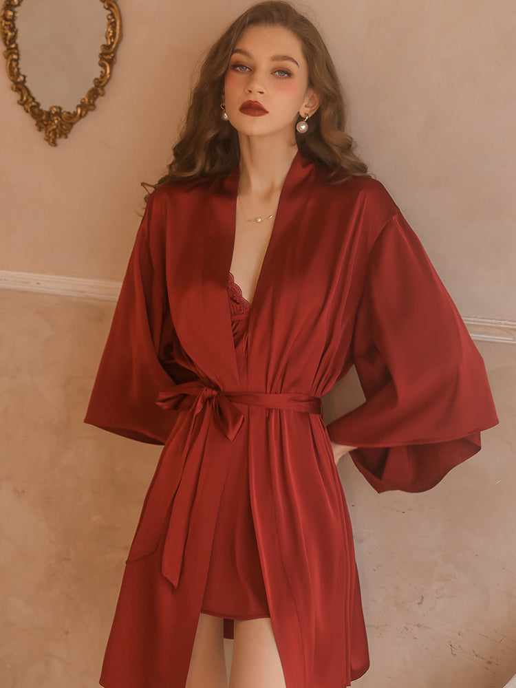 INJOY Lingerie – Versatile Satin Wrap Robe
