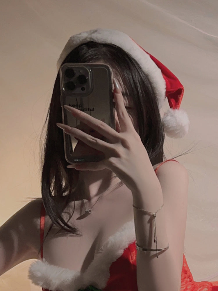 INJOY Fluffy Santa Hat