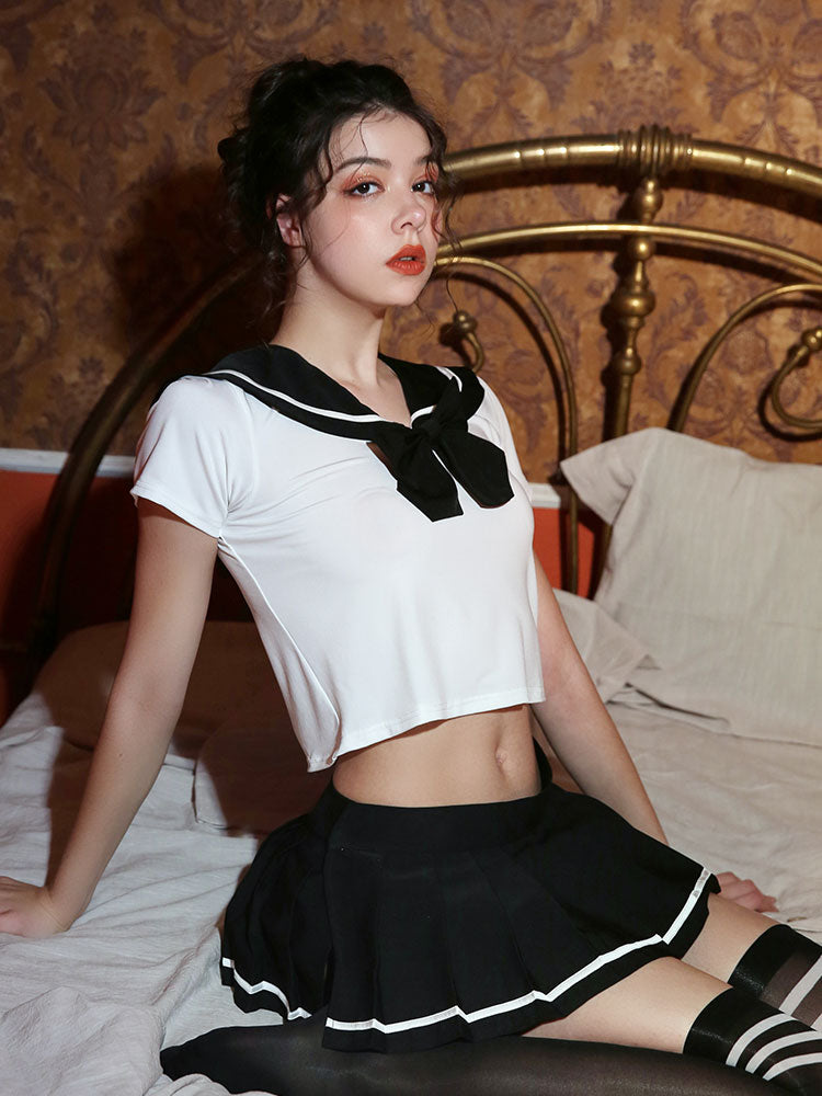 Campus Chic Roleplay Set: Pleated Mini Skirt Uniform