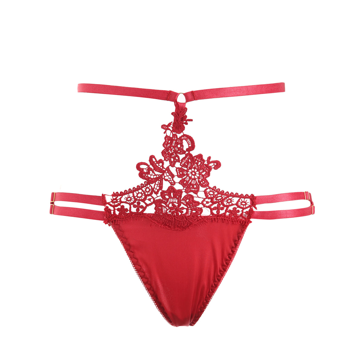 INJOY Sheer Lace Suspender Set – Triangle Top, Garters & Panty