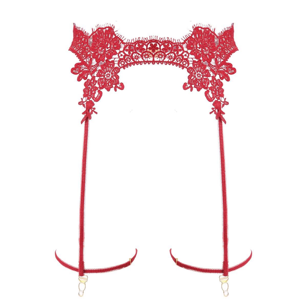 INJOY Sheer Lace Suspender Set – Triangle Top, Garters & Panty