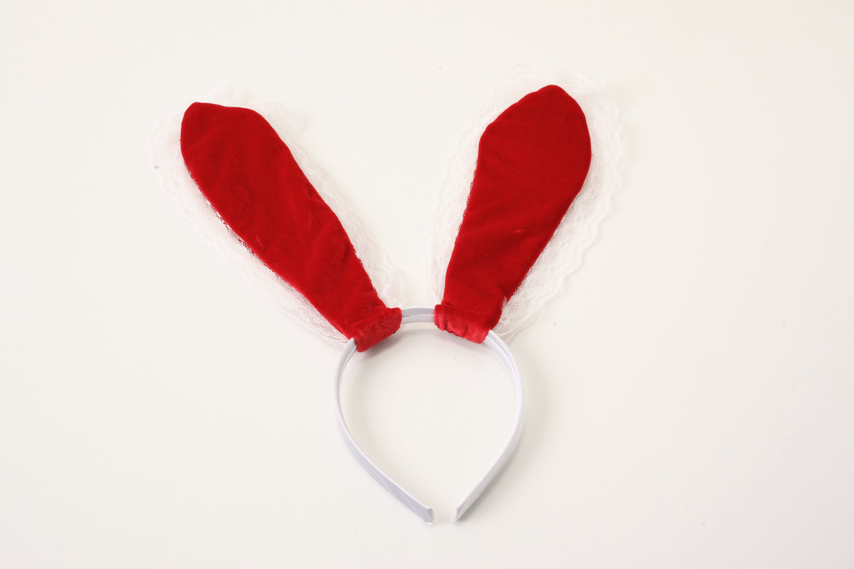 Christmas Bunny Bodysuit Set – Velvet, Feathers & Sheer Cutout