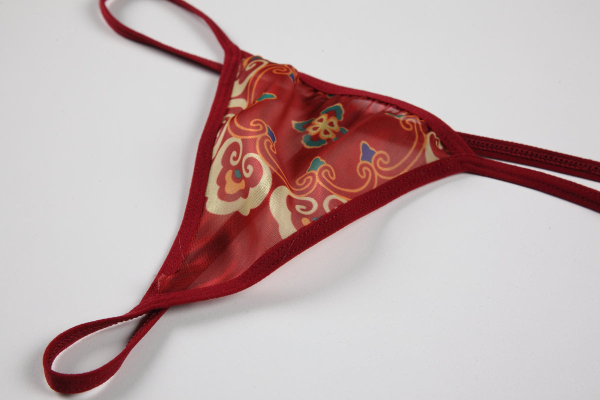 INJOY Lingerie Chinese Dancer Costume Set – Embroidered Top, Foil Skirt & Panty