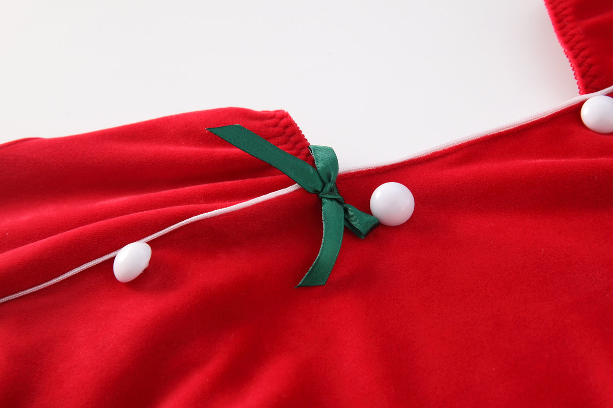 Christmas Velvet Chemise – Plunge Halter & Open-Back