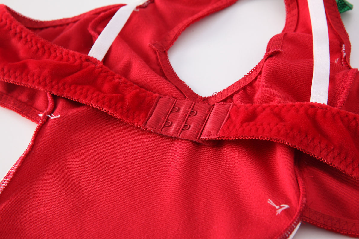Christmas Velvet Chemise – Plunge Halter & Open-Back