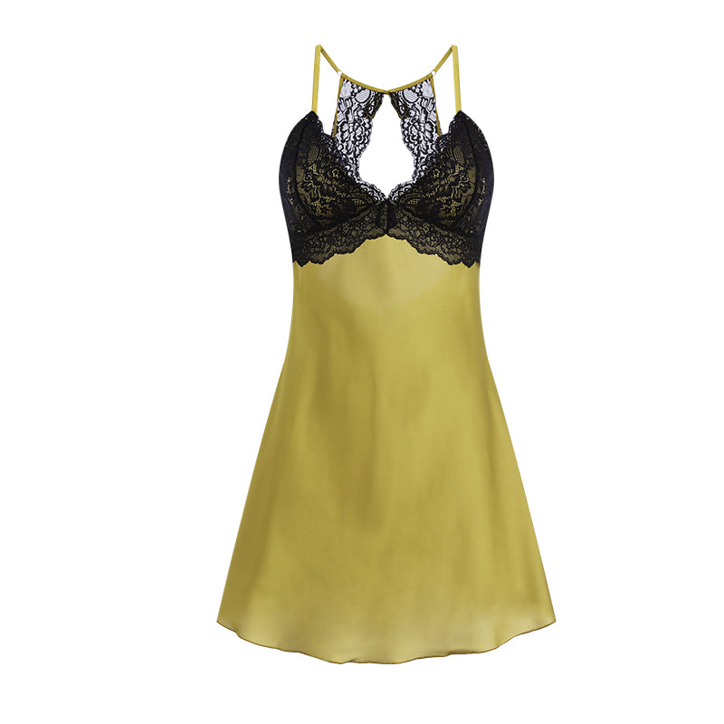INJOY Lingerie – Lace Chemise with Built-in Padded Cups